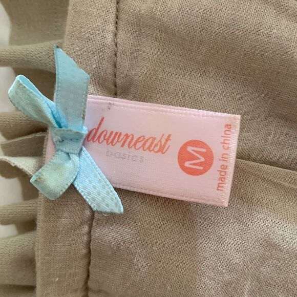 Downeast Basics Ruffle Cardigan Beige Top Size Med - Picture 8 of 10